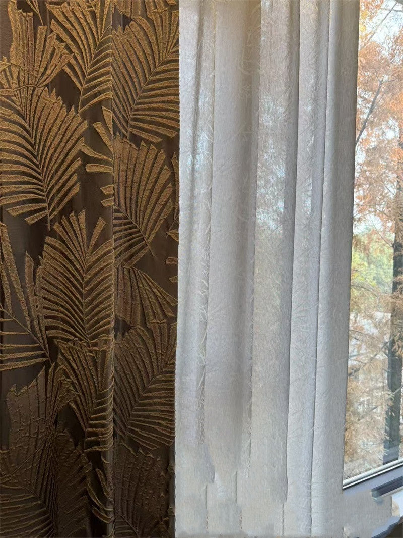 Gold Palm Jacquard Curtain