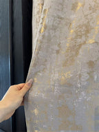 Gold Palm Jacquard Curtain