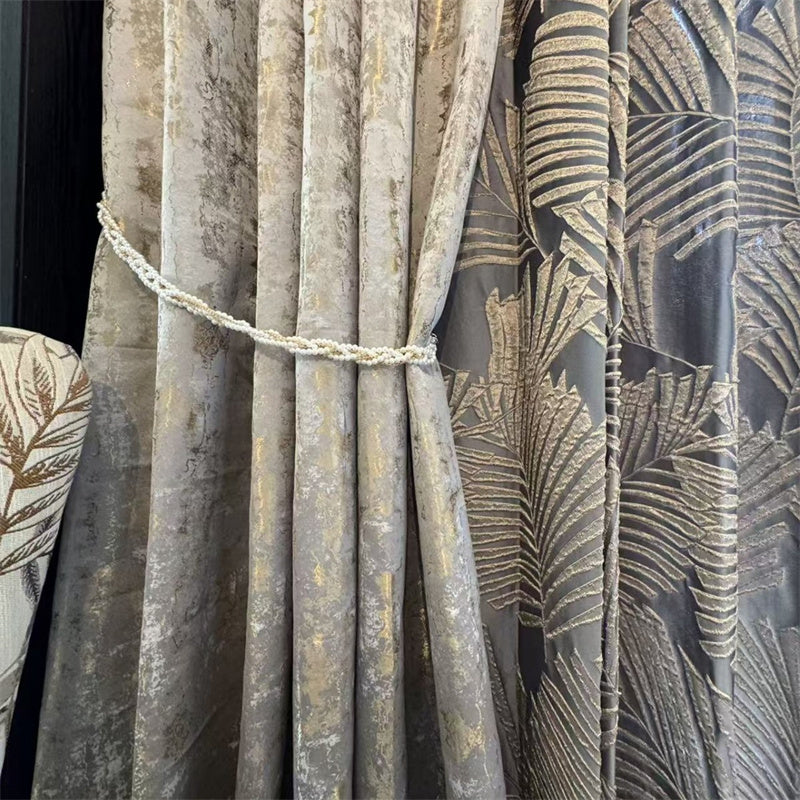 Gold Palm Jacquard Curtain